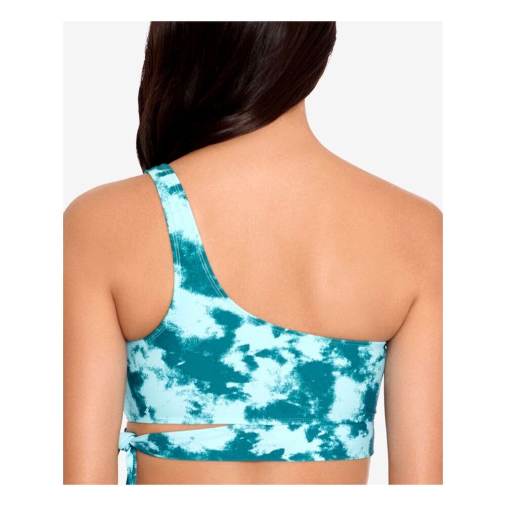 SALT + COVE Women's Aqua Side Tie Sea Foam One Shoulder Swimsuit Top XS - Picture 2 of 4
